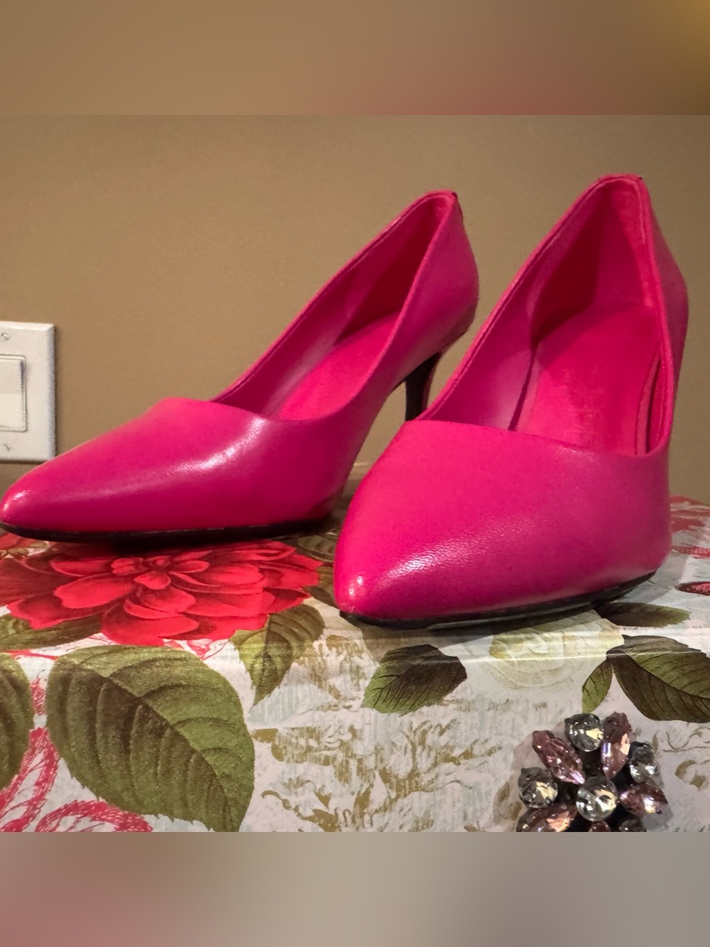 Karl Lagerfeld Hot Pink Pointed Toe Pumps